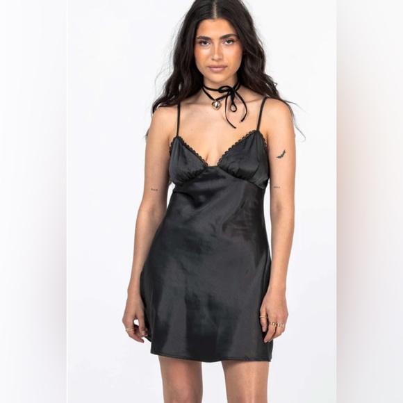 Black Silky Dress - Picture 3 of 4